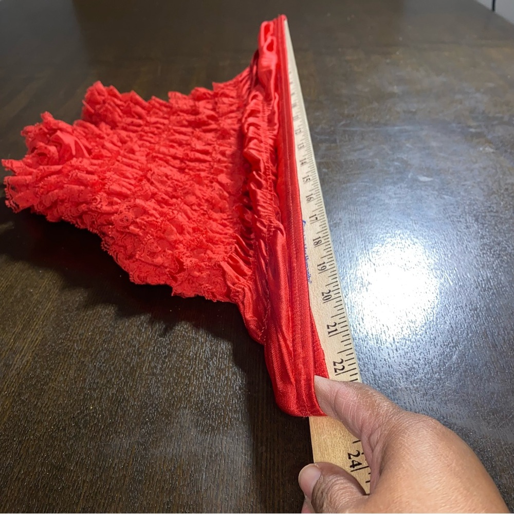 Vtg Malco Modes Red Ruffled Lace Cotton Pettipants Bloomers Panties Medium - Picture 7 of 8